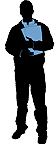 Man holding a pad of paper
