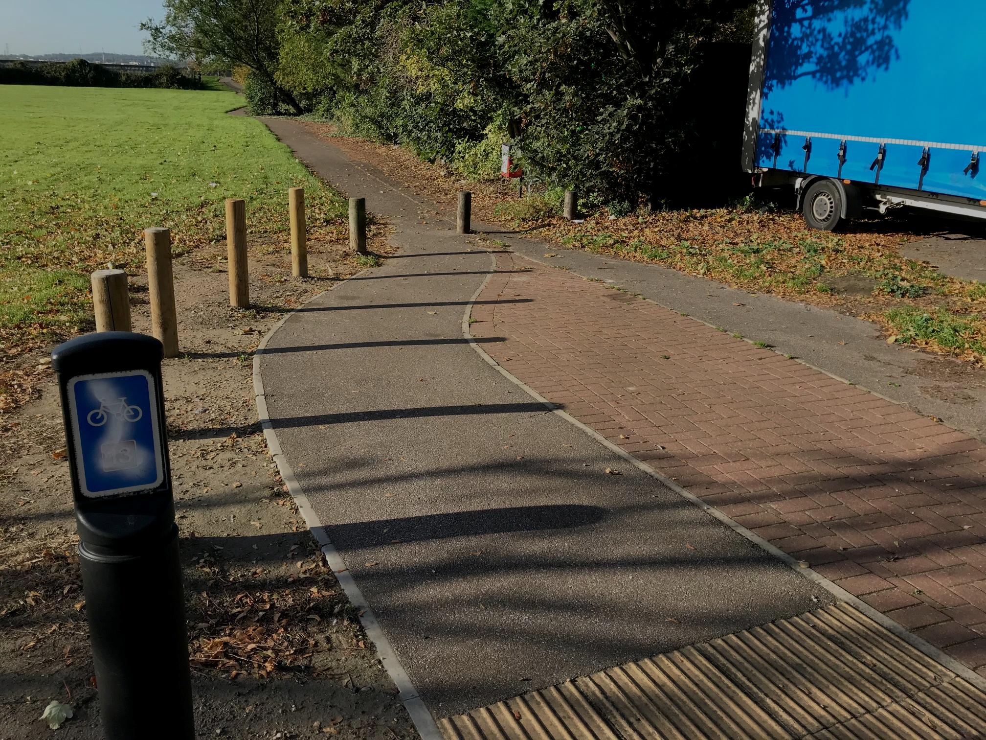 Timber bollards before