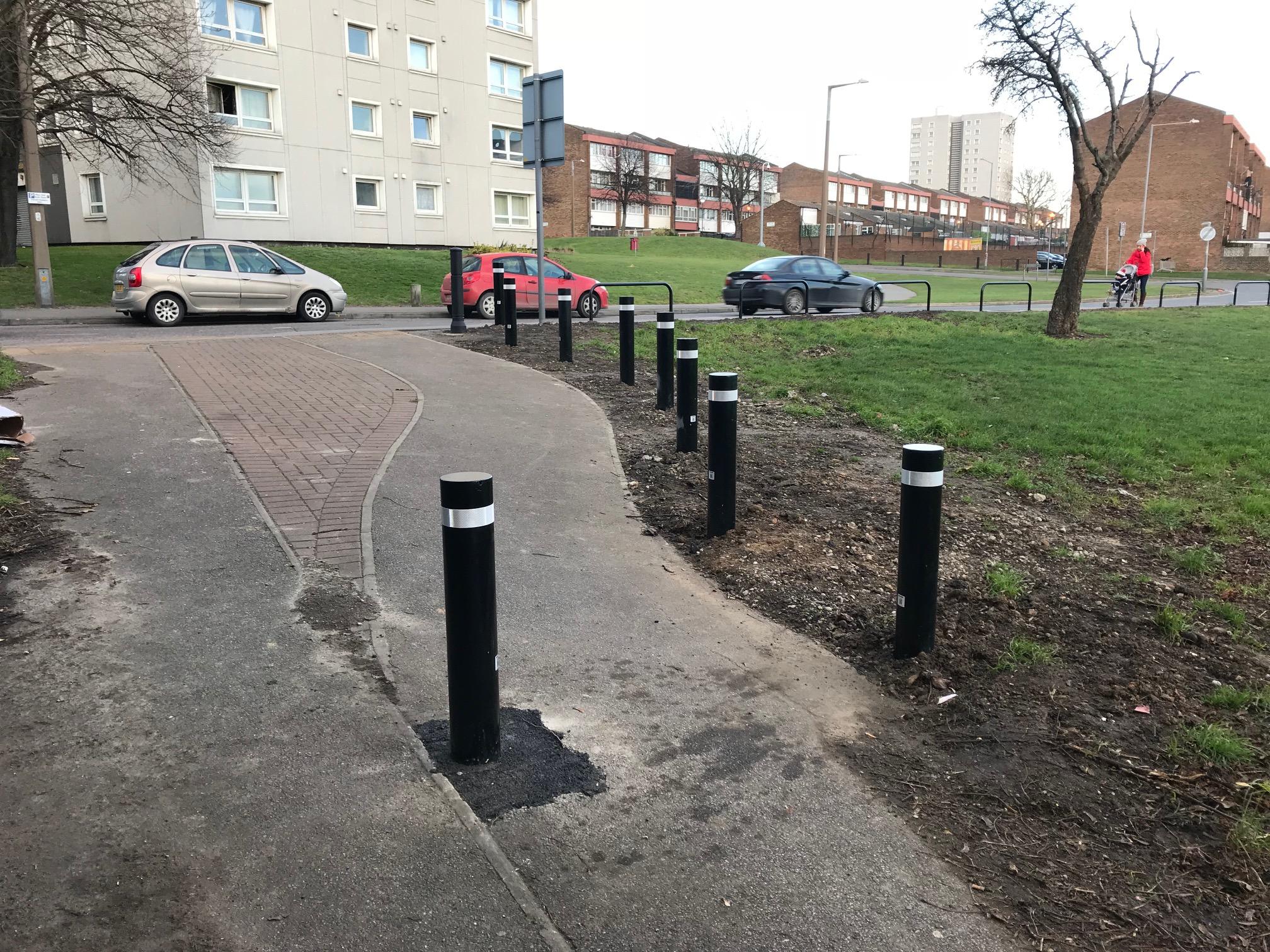 Heavy duty bollards after