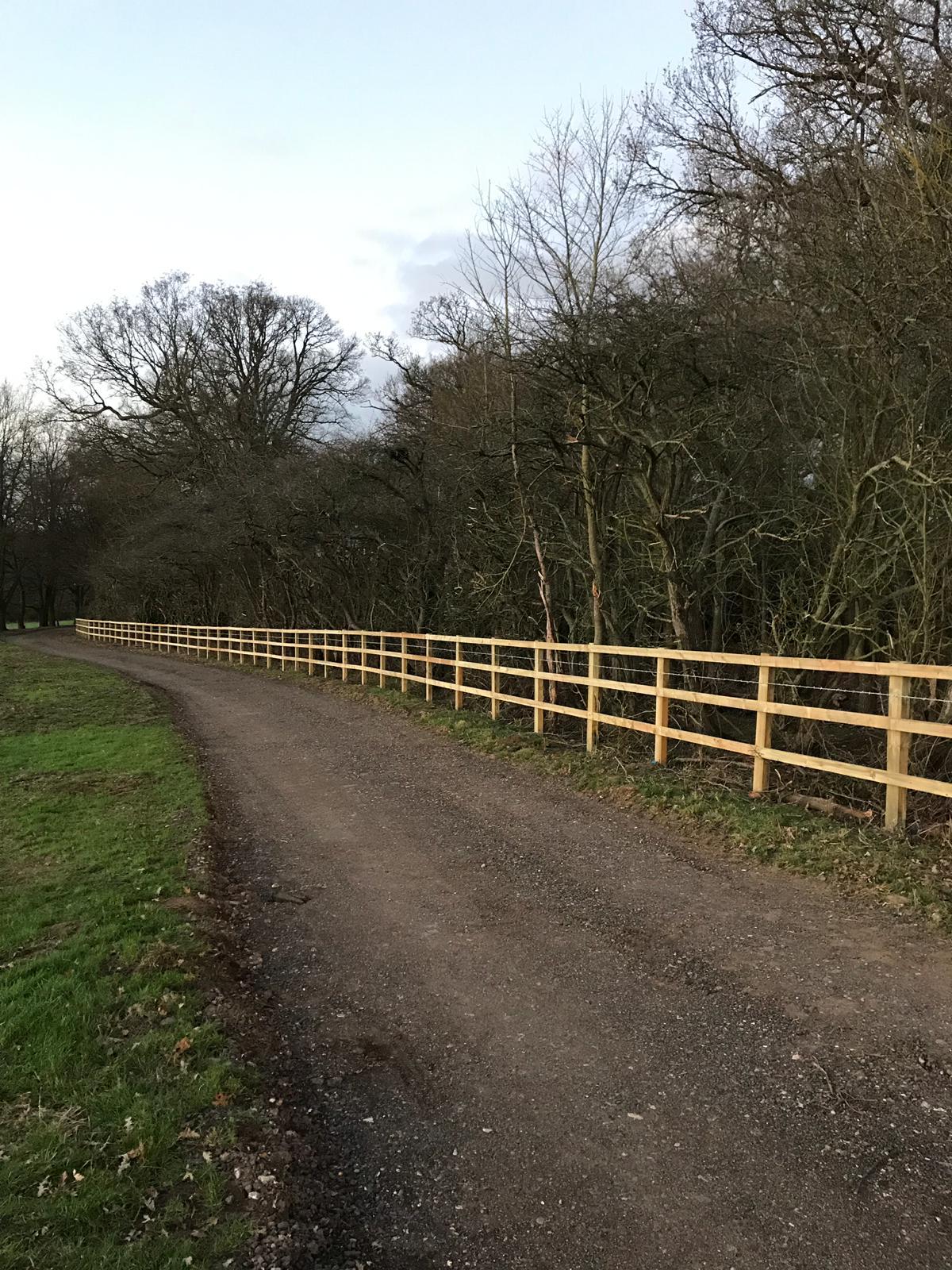 Post and 3 rail fencing