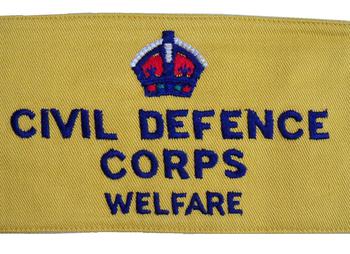 WWII Civil Defense Corps Welfare Arm Bands with Kings Crown
