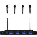 Quad Wireless Microphone System with 4 x Handheld Mics